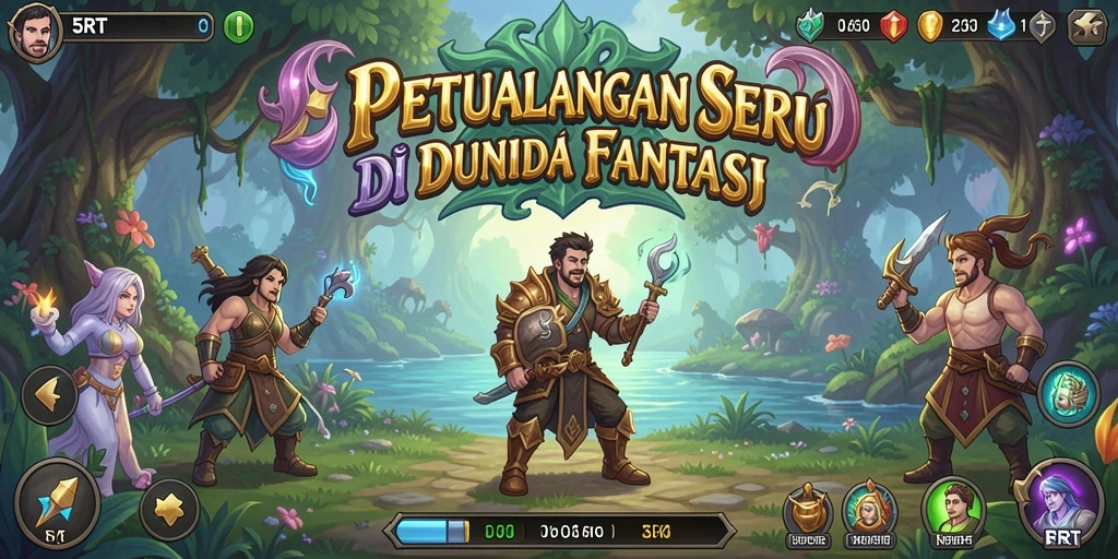 Screenshot utama 5RT menampilkan aksi seru dalam petualangan.