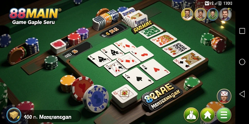 Tampilan gameplay Gaple yang seru dan menarik di 88MAIN.