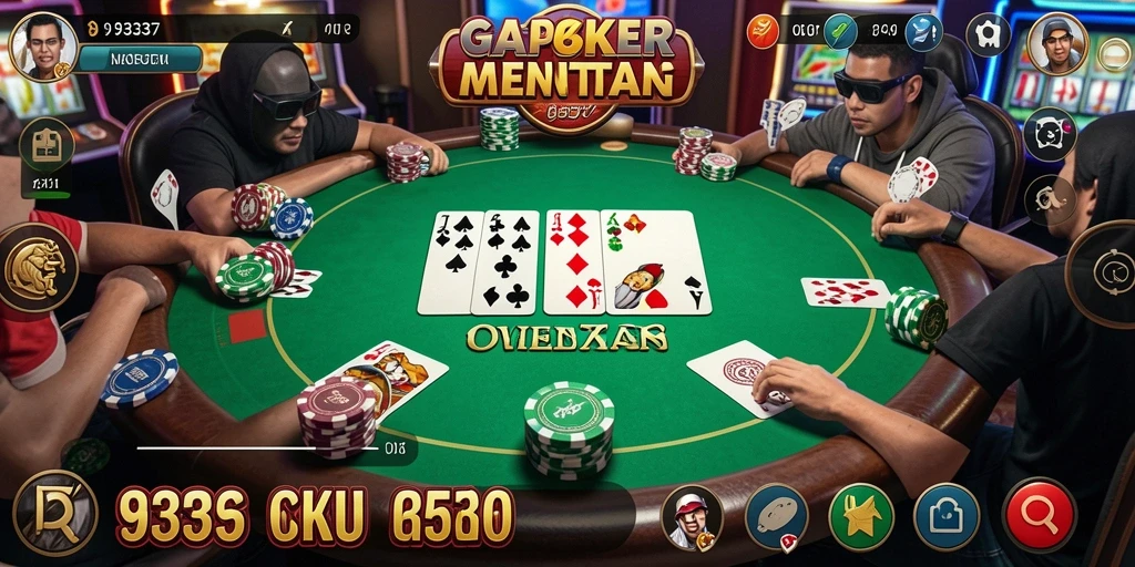 Tampilan menarik dari gameplay Poker di aplikasi 93337.