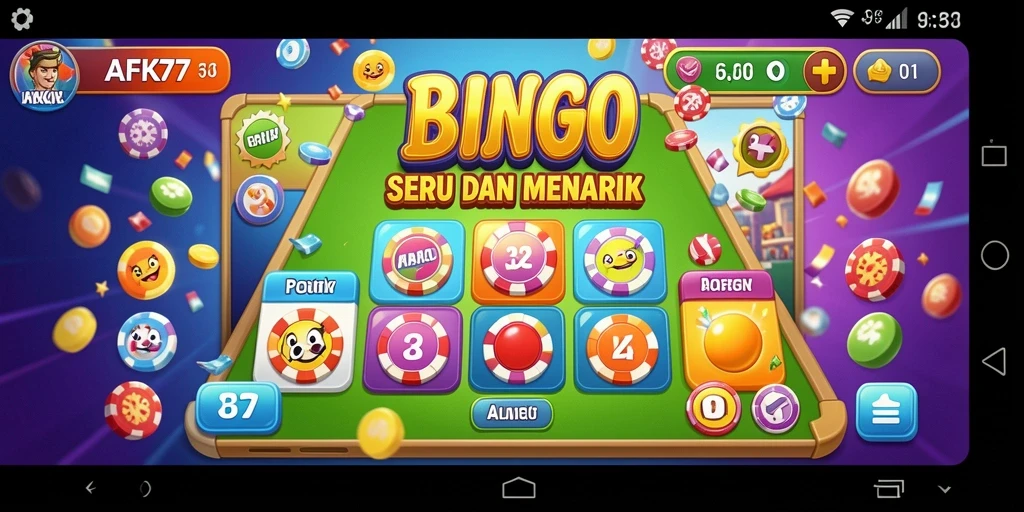 Screenshot gameplay AFK77 yang menampilkan suasana Bingo yang seru.