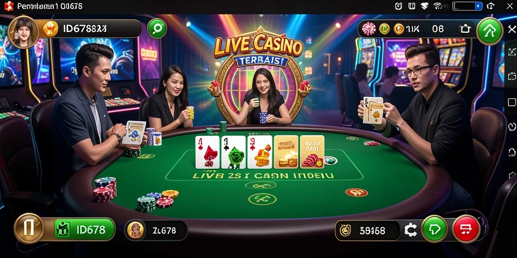 Tampilan gameplay Live Casino yang mendebarkan dan interaktif di ID678.