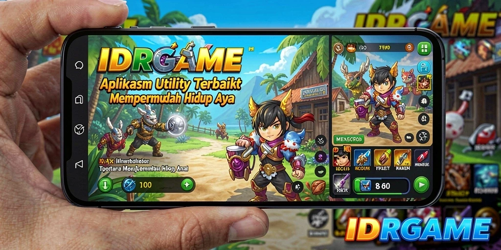 Screenshot utama IDRGAME menampilkan antarmuka aplikasi Utility yang menarik.
