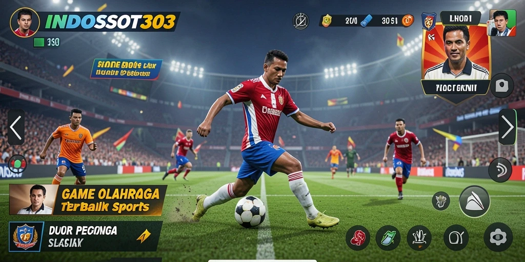 Screenshot gameplay <strong>INDOSLOT303</strong> menampilkan aksi seru dalam olahraga.