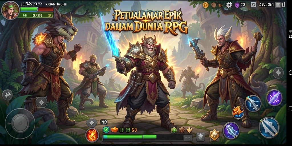 Tampilan gameplay menegangkan di dunia RPG yang luas.