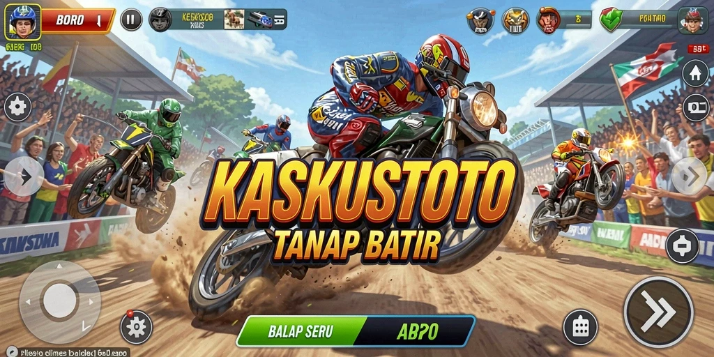 Tampilan gameplay KASKUSTOTO yang mendebarkan di trek balap.