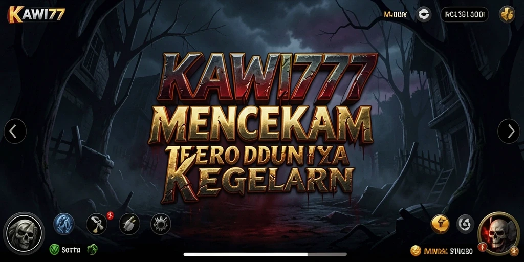 Screenshot gameplay KAWI777 menampilkan suasana menyeramkan yang mencekam.