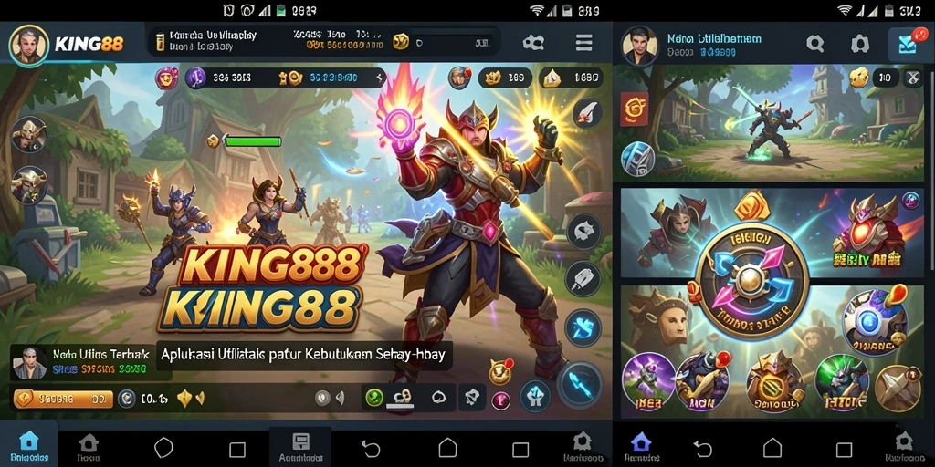 Screenshot KING88 menampilkan antarmuka yang intuitif dan fitur utilitas.