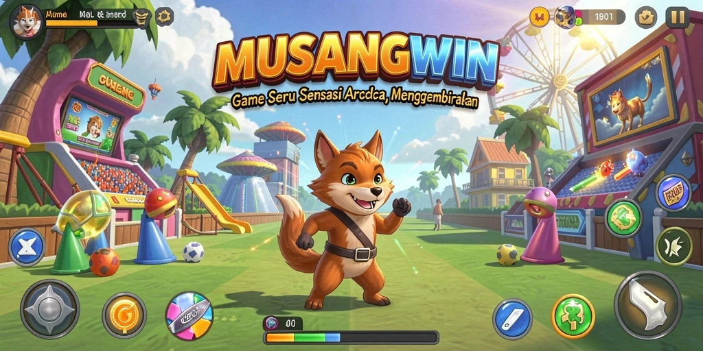 Screenshot utama MUSANGWIN menampilkan gameplay seru dengan aksi cepat.