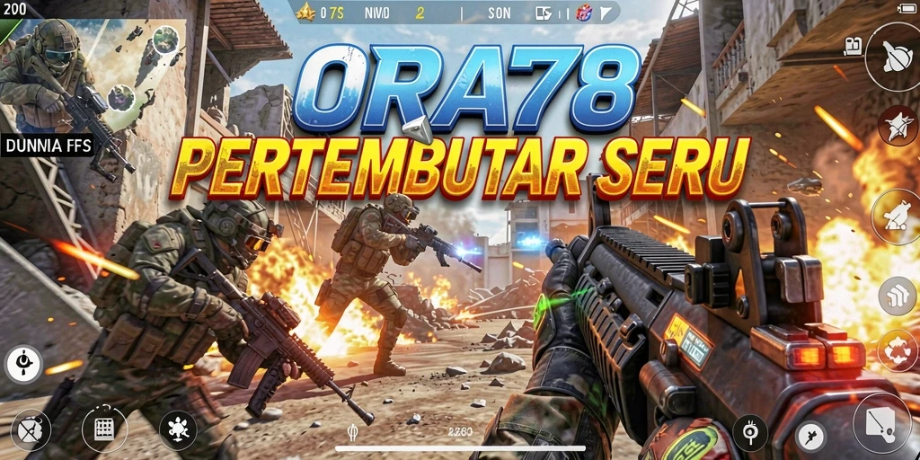 Tampilan seru dari gameplay ORA78 yang penuh aksi FPS.