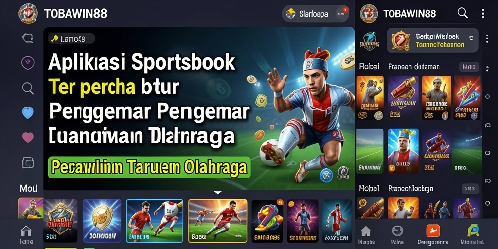 Tampilan antarmuka aplikasi TOBAWIN88 yang menarik saat melakukan taruhan olahraga.