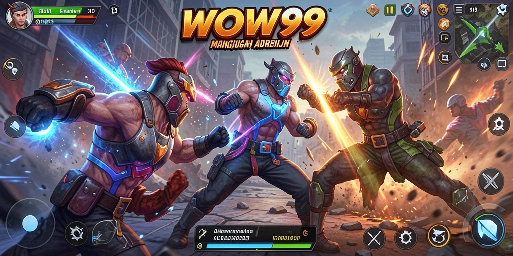 Screenshot gameplay WOW99 menampilkan aksi pertempuran yang mendebarkan.